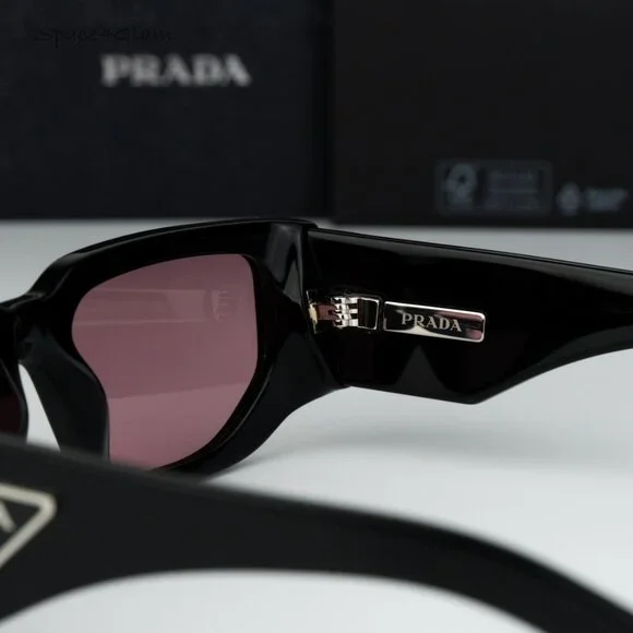 BRAND NEW Prada PR09ZS 16K30L Black Pink Unisex Rectangle Sunglasses